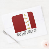Moderne Rood Wit Goud Kat Kerstmis Vierkante Sticker (Envelop)