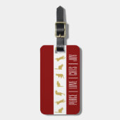 Moderne Rood Wit Goud Katten Kerstmis Bagagelabel (Voorkant verticaal)