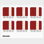 Moderne Rood Wit Goud Kattenliefhebber Kerstmis Vierkante Sticker (Vel)