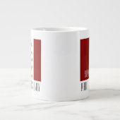 Moderne Rood Wit Goud Kerstmis Kat Grote Koffiekop (Voorkant)