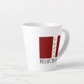 Moderne Rood Wit Goud Kerstmis Kat Latte Mok (Rechterhoek)