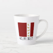 Moderne Rood Wit Goud Kerstmis Kat Latte Mok (Rechts)