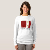 Moderne Rood Wit Goud Kerstmis Kat T-shirt (Voorkant volledig)