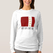 Moderne Rood Wit Goud Kerstmis Kat T-shirt (Voorkant)