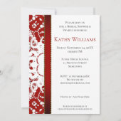 Moderne Rood Witte Batik Bruidsdouche Kaart (Achterkant)