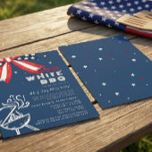 Moderne Rood Witte BBQ 4 juli Patriottisch Feestje Kaart