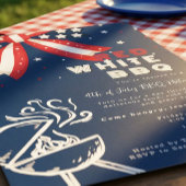 Moderne Rood Witte BBQ 4 juli Patriottisch Feestje Kaart