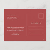 Moderne rood-witte familiefoto Kerstmis Feestdagenkaart (Achterkant)