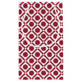 Moderne Rood-Witte Geometrische Monogram en Naam Klein Cadeauzakje (Achterkant)