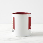 Moderne Rood Witte Gouden Kerstmis Kat Koffie Mok (Midden)