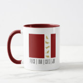 Moderne Rood Witte Gouden Kerstmis Kat Koffie Mok (Links)