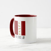 Moderne Rood Witte Gouden Kerstmis Kat Koffie Mok (Voorkant links)