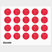 Moderne Rood Witte Hallo 30e Verjaardag Ronde Sticker (Vel)