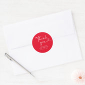 Moderne Rood Witte Hallo 30e Verjaardag Ronde Sticker (Envelop)