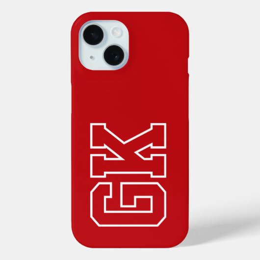Moderne Rood Witte Monogram Initiaal Letters Case-Mate iPhone Case (Achterkant)
