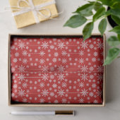 Moderne Rood & Witte Sneeuwvlok Kerstvakantie Tissuepapier (Geschenk)