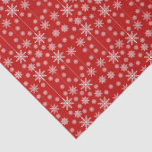 Moderne Rood & Witte Sneeuwvlok Kerstvakantie Tissuepapier (Detail)
