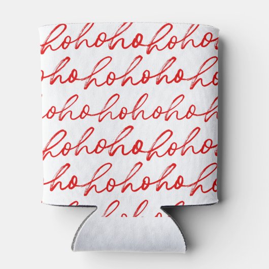 Moderne rood-witte tekst kerstpatroon blikjeskoeler (Achterkant)