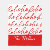 Moderne rood-witte tekst kerstpatroon fleece deken (Voorkant)