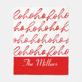 Moderne rood-witte tekst kerstpatroon fleece deken