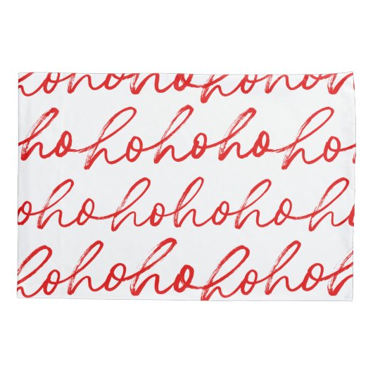 Moderne rood-witte tekst kerstpatroon kussensloop (Achterkant)