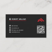 Moderne Rood Zwart QR Code Vastgoed Makelaar Visitekaartje (Achterkant)