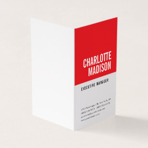 Moderne Rood Zwart Wit Trendy Minimalistisch Eenvo Visitekaartje