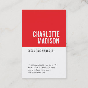 Moderne Rood Zwart Wit Trendy Minimalistisch Eenvo Visitekaartje