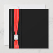 Moderne Rood Zwart Zwarte Bruiloft Kaart (Achterkant)