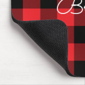 Moderne Rood-Zwarte Buffalo Rut Muismat (Hoek)