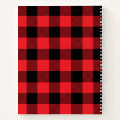 Moderne Rood-Zwarte Buffalo Rut Notitieboek (Achterkant)