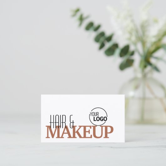 Moderne roodbruin met Logo en foto Visitekaartje (Staand voorkant)