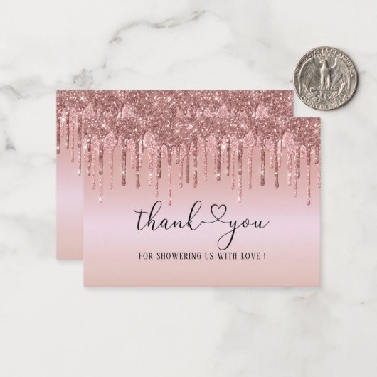 Moderne roodbruine baby shower dankzij Nee Notitiekaartje (Voorkant / Achterkant in situ)