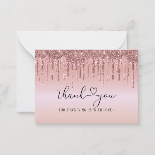 Moderne roodbruine baby shower dankzij Nee Notitiekaartje (Voorkant)