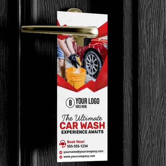 Moderne Roode Autowas Auto Detailing Autoverzorgin Deurhanger