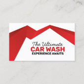 Moderne Roode Autowas Auto Detailing Autoverzorgin Visitekaartje (Achterkant)