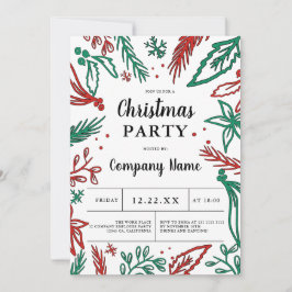 Moderne roodgroene kerstfeestdag voor bedrijven kaart