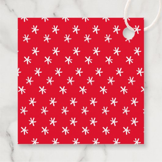 Moderne roodkerstfeestelijke feestelijke feestdag bedankjes labels (Achterkant)