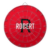 Moderne roodmonogram: dartboard dartbord (Voorkant)