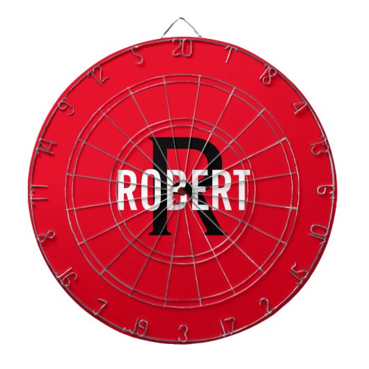 Moderne roodmonogram: dartboard dartbord (Voorkant)
