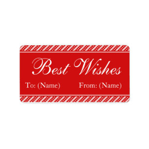 Moderne roodstaffels met kerstcadeaus voor Labels