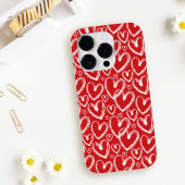 Moderne, roodwitte borstelkleur Case-Mate iPhone case