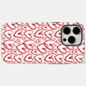 Moderne, roodwitte borstelkleur Case-Mate iPhone case (Achterkant (horizontaal))