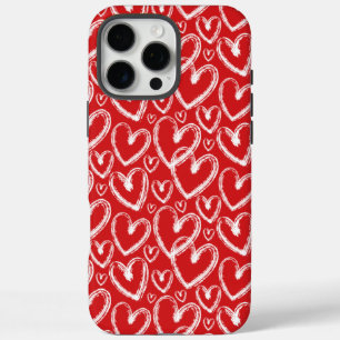 Moderne, roodwitte borstelkleur iPhone 16 pro max hoesje