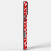 Moderne, roodwitte borstelkleur Case-Mate iPhone case (Achterkant / Rechts)