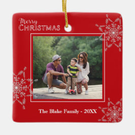 Moderne roodwitte Lijst serie Kerstmis Keramisch Ornament