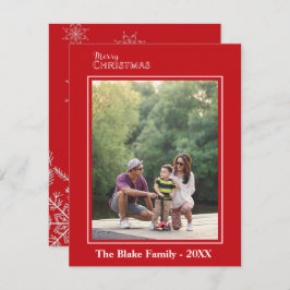 Moderne roodwitte Lijst serie Kerstmis Notitiekaartje