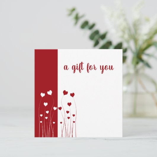 Moderne roodwitte roomliefde Kaart (Staand voorkant)