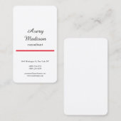 Moderne, roodwitte vlek, minimalistisch visitekaartje (Voorkant / Achterkant)