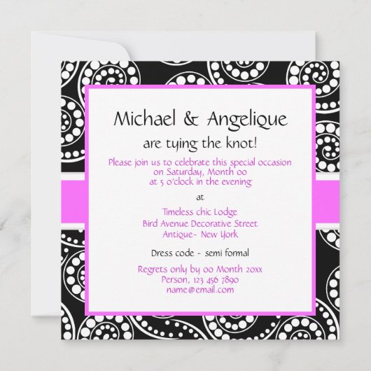 Moderne roofretro paisley-draal kaart (Achterkant)